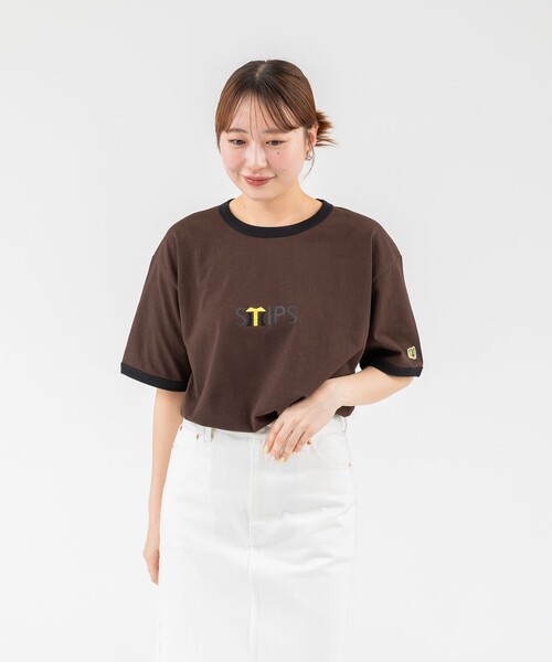 SHIPS(シップス)の「SHIPS: 阪神タイガース×SHIPS カラーロゴ リンガーTシャツ(Tシャツ/カットソー・メンズ・ライトブルー/ナチュラル/ブラウン・SMALL/MEDIUM/LARGE/X-LARGE)」の1枚目の写真