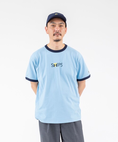 SHIPS(シップス)の「SHIPS: 阪神タイガース×SHIPS カラーロゴ リンガーTシャツ(Tシャツ/カットソー・メンズ・ライトブルー/ナチュラル・SMALL/MEDIUM/LARGE/X-LARGE)」の1枚目の写真