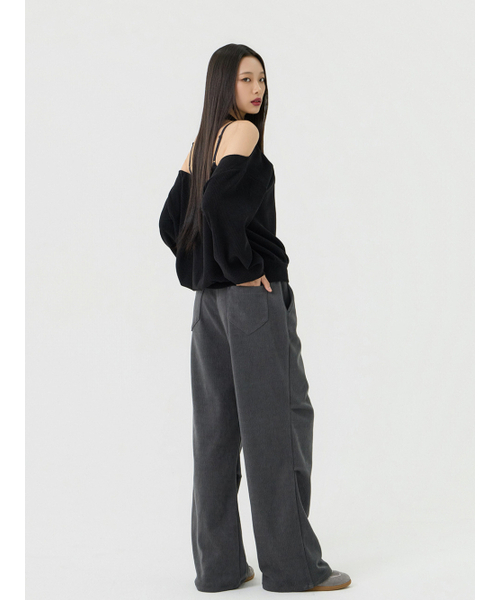 VADEFY(ヴァデファイ)の「タックノンオビローライズパンツ、チャコール(その他パンツ・レディース・その他・ONE SIZE)」の2枚目の写真