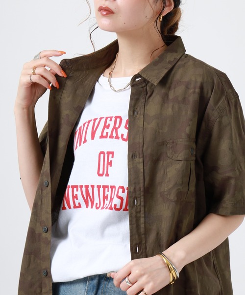 Ree&Mee(リーアンドミー)の「Ree&Mee 迷彩柄 カモフラ サファリ ミリタリー ワーク ランダム パナマ 半袖シャツ(シャツ/ブラウス・メンズ・カーキ・M)」の18枚目の写真