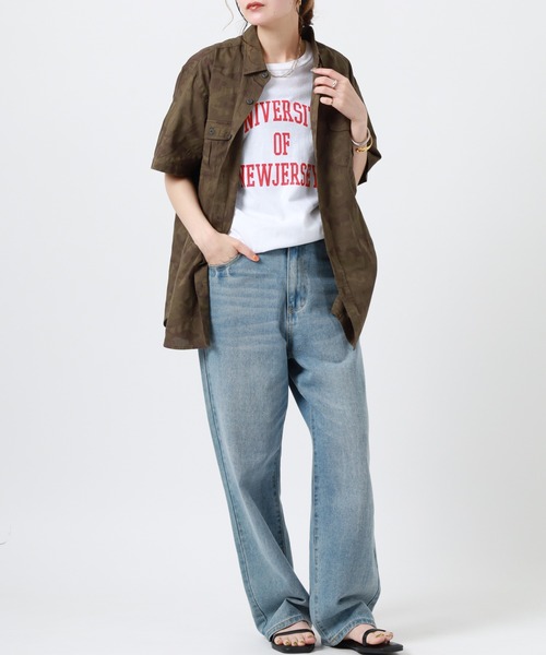 Ree&Mee(リーアンドミー)の「Ree&Mee 迷彩柄 カモフラ サファリ ミリタリー ワーク ランダム パナマ 半袖シャツ(シャツ/ブラウス・メンズ・カーキ・M)」の11枚目の写真
