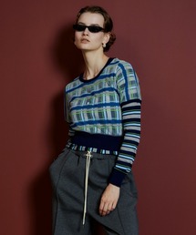 【2026Autumn PRE-ORDER】Layered Check-Like Knit/レイヤードチェックライクニット