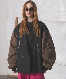 LA PEAU DE GEM】cotton linen dry mesh jacket/コットンリネンドライ