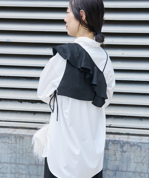 MIESROHE(ミースロエ)の「【洗える】ラッフルビスチェトップス(その他トップス・レディース・ベージュ/ブラック/カーキ・F)」の6枚目の写真