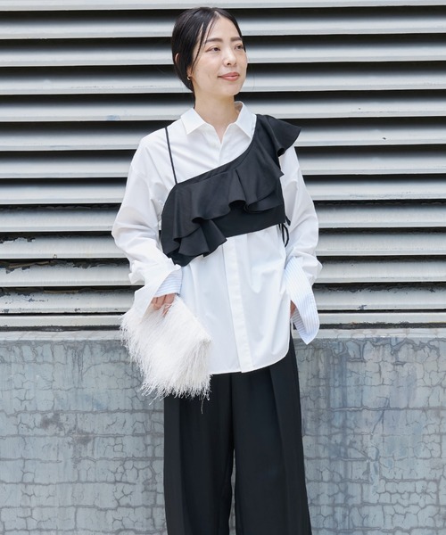 MIESROHE(ミースロエ)の「【洗える】ラッフルビスチェトップス(その他トップス・レディース・ベージュ/ブラック/カーキ・F)」の7枚目の写真
