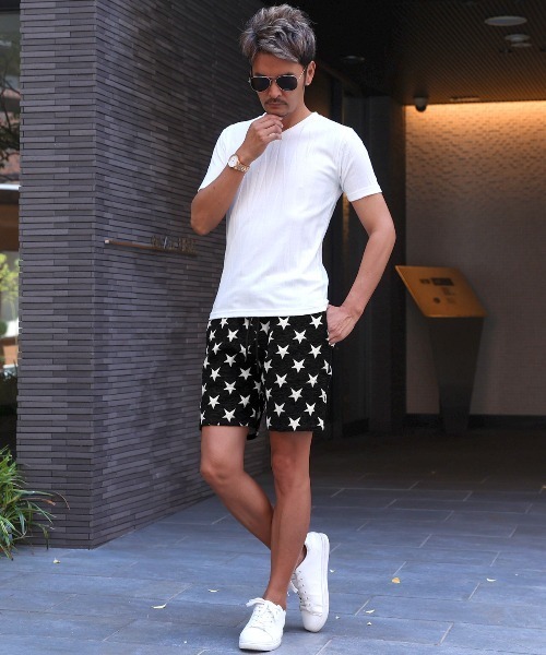 LUXSTYLE(ラグスタイル)の「ゴブラン織り星柄ショートパンツ(その他パンツ・メンズ・ブラック/オレンジ/グリーン・L/M)」の5枚目の写真