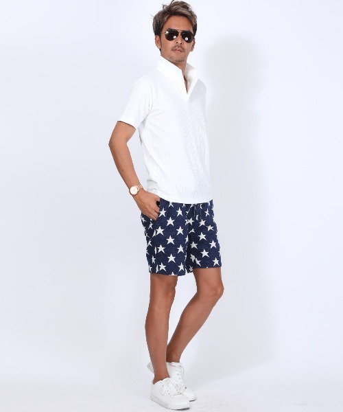 LUXSTYLE(ラグスタイル)の「ゴブラン織り星柄ショートパンツ(その他パンツ・メンズ・ブラック/オレンジ/グリーン・L/M)」の8枚目の写真