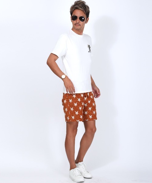 LUXSTYLE(ラグスタイル)の「ゴブラン織り星柄ショートパンツ(その他パンツ・メンズ・ブラック/オレンジ/グリーン・L/M)」の12枚目の写真