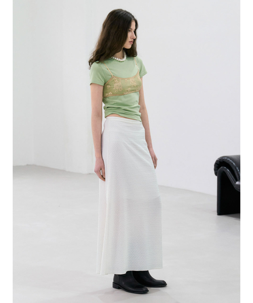 ATELIER NAIN(アトリエナイン)の「SIGNATURE SLIM TEE (T-7235)(Tシャツ/カットソー・レディース・ブラック/ホワイト/チャコール/ダークネイビー/ライトグリーン・SMALL/MEDIUM)」の7枚目の写真