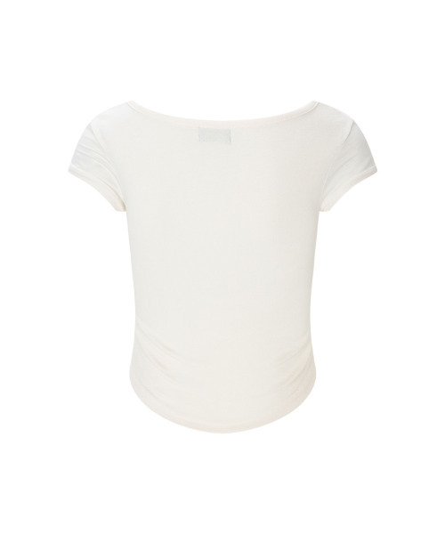 PLEASENOFOLLOW（プリーズノーフォロー）の「Vera Lace Shirring Short Sleeve Top (Ivory)（Tシャツ/カットソー・レディース・その他・FREE）」の3枚目の写真