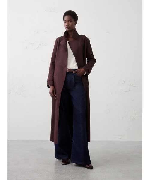 BANANA REPUBLIC FACTORY STORE(バナナリパブリック ファクトリーストア)の「BANANA REPUBLIC FACTORY STORE ヴィーガンスエードロングコート(その他アウター・レディース・ブラウン・L/M/S/XS)」の1枚目の写真