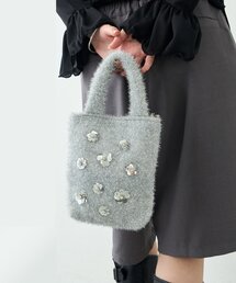 CIAOPANIC TYPY | :チェーン付きフラワービジューラメニットバッグ(ショルダーバッグ)