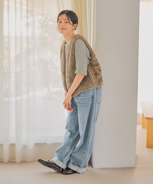 studio CLIP（スタディオクリップ）の「アソートレースストレートパンツ[プチ・プラスサイズあり]（デニムパンツ・レディース・ブルー系その他2/ブルー系その他/ベージュ/カーキ・LARGE/MEDIUM/PF/ﾌﾘｰ(L)）」の16枚目の写真
