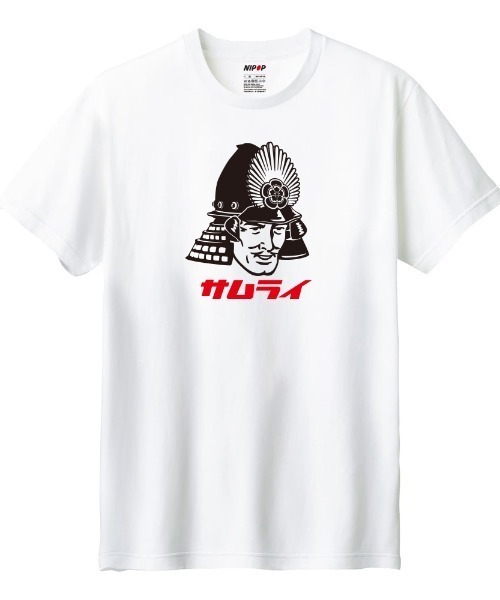 NIPOP(ニポップ)の「NIPOP(ニポップ) 半袖Tシャツ 侍 和 ロゴ イラスト プリント インバウンド お土産 トップス カットソー レディース(Tシャツ/カットソー・レディース・ホワイト/ブラック/ヘザーグレー・L/M)」の1枚目の写真
