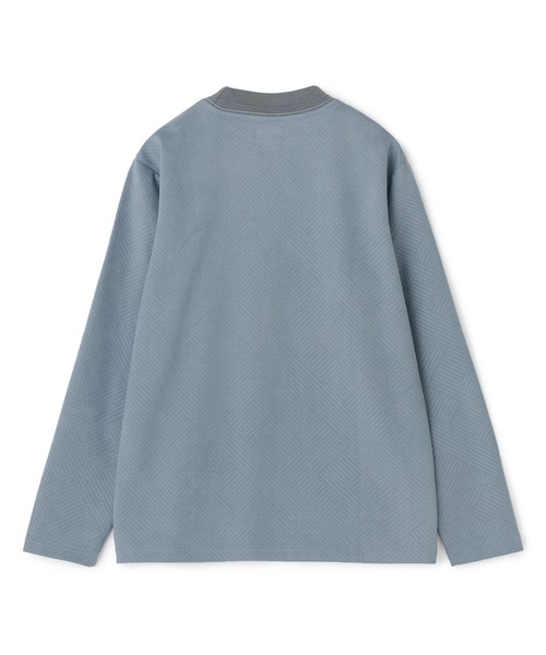 MEN'S BIGI（メンズビギ）の「テックスエードダンボールモックネックロングT［ストレッチ］（Tシャツ/カットソー・メンズ・ブルー/オフホワイト・02/01/03）」の19枚目の写真
