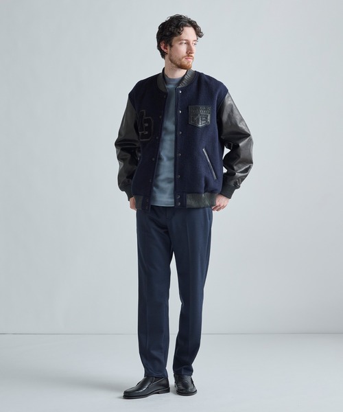 MEN'S BIGI（メンズビギ）の「テックスエードダンボールモックネックロングT［ストレッチ］（Tシャツ/カットソー・メンズ・ブルー/オフホワイト・02/01/03）」の8枚目の写真