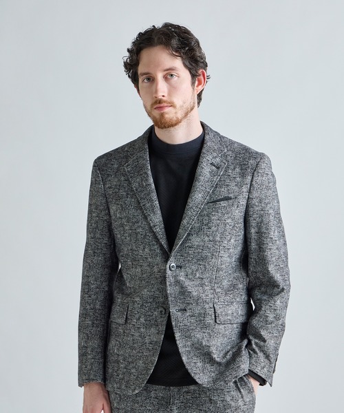 MEN'S BIGI（メンズビギ）の「テックスエードダンボールモックネックロングT［ストレッチ］（Tシャツ/カットソー・メンズ・ブルー/オフホワイト・02/01/03）」の5枚目の写真