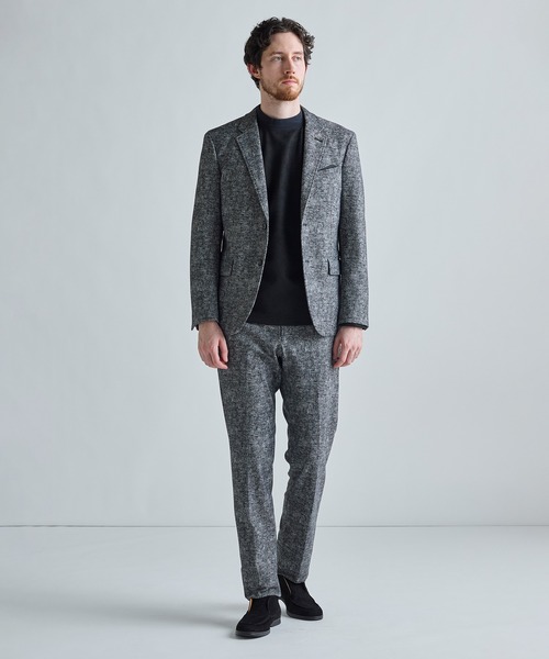 MEN'S BIGI（メンズビギ）の「テックスエードダンボールモックネックロングT［ストレッチ］（Tシャツ/カットソー・メンズ・ブルー/オフホワイト・02/01/03）」の7枚目の写真