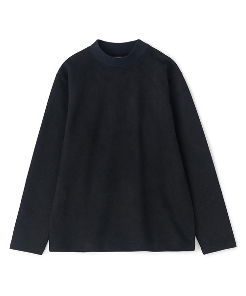 MEN'S BIGI（メンズビギ）の「テックスエードダンボールモックネックロングT［ストレッチ］（Tシャツ/カットソー・メンズ・ブルー/オフホワイト・02/01/03）」の11枚目の写真