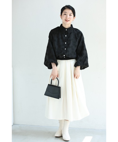 cawaii（カワイイ）の「花刺繍とレースのポワン袖ブラウス（シャツ/ブラウス・レディース・ブラック/ホワイト・FREE）」の20枚目の写真