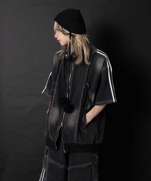 Whinny（ホワイニー）の「Whinny/【2026夏新作♪】やんちゃパーティーじゃけ（デニムジャケット・レディース・ブラック/ホワイト・FREE）」の9枚目の写真
