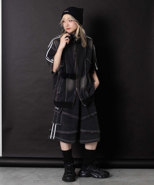 Whinny（ホワイニー）の「Whinny/【2026夏新作♪】やんちゃパーティーじゃけ（デニムジャケット・レディース・ブラック/ホワイト・FREE）」の12枚目の写真