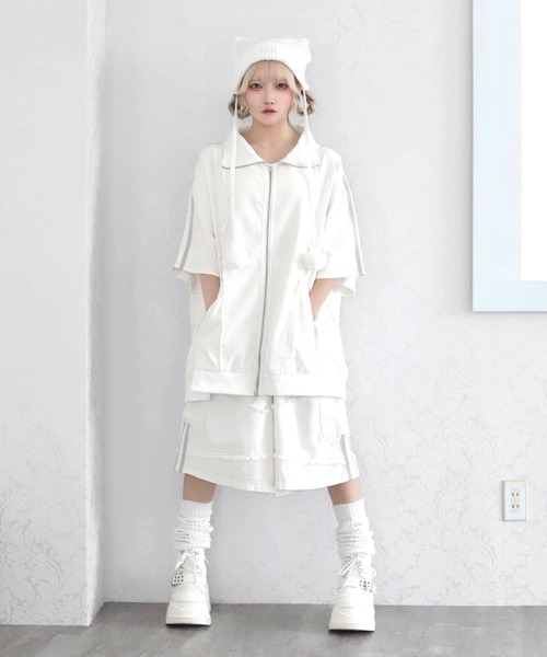 Whinny（ホワイニー）の「Whinny/【2026夏新作♪】やんちゃパーティーじゃけ（デニムジャケット・レディース・ブラック/ホワイト・FREE）」の14枚目の写真