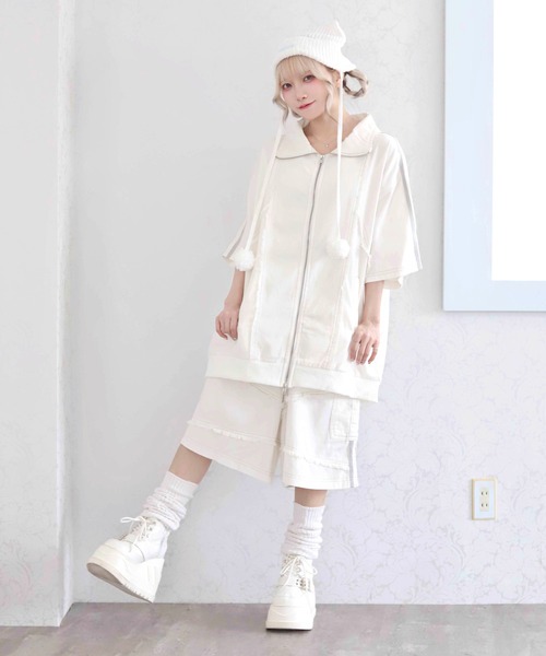 Whinny（ホワイニー）の「Whinny/【2026夏新作♪】やんちゃパーティーじゃけ（デニムジャケット・レディース・ブラック/ホワイト・FREE）」の15枚目の写真