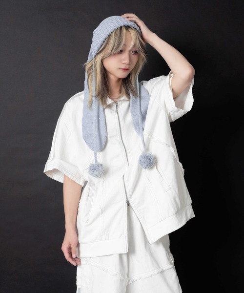 Whinny（ホワイニー）の「Whinny/【2026夏新作♪】やんちゃパーティーじゃけ（デニムジャケット・レディース・ブラック/ホワイト・FREE）」の17枚目の写真