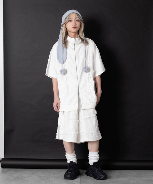 Whinny（ホワイニー）の「Whinny/【2026夏新作♪】やんちゃパーティーじゃけ（デニムジャケット・レディース・ブラック/ホワイト・FREE）」の18枚目の写真
