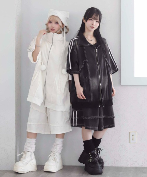 Whinny（ホワイニー）の「Whinny/【2026夏新作♪】やんちゃパーティーじゃけ（デニムジャケット・レディース・ブラック/ホワイト・FREE）」の22枚目の写真