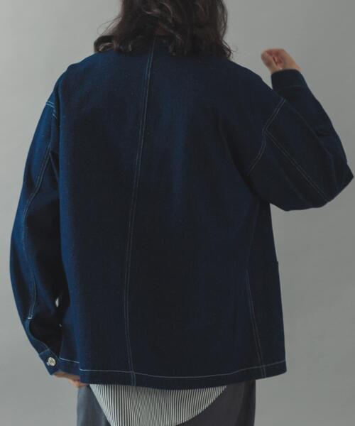 ITEMS URBANRESEARCH(アイテムズ アーバンリサーチ)の「襟コーデュロイデニムカバーオールジャケット(カバーオール・メンズ・ブラック/インディゴブルー・LARGE/MEDIUM/SMALL)」の12枚目の写真