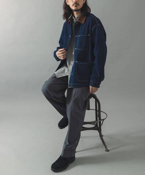 ITEMS URBANRESEARCH(アイテムズ アーバンリサーチ)の「襟コーデュロイデニムカバーオールジャケット(カバーオール・メンズ・ブラック/インディゴブルー・LARGE/MEDIUM/SMALL)」の16枚目の写真
