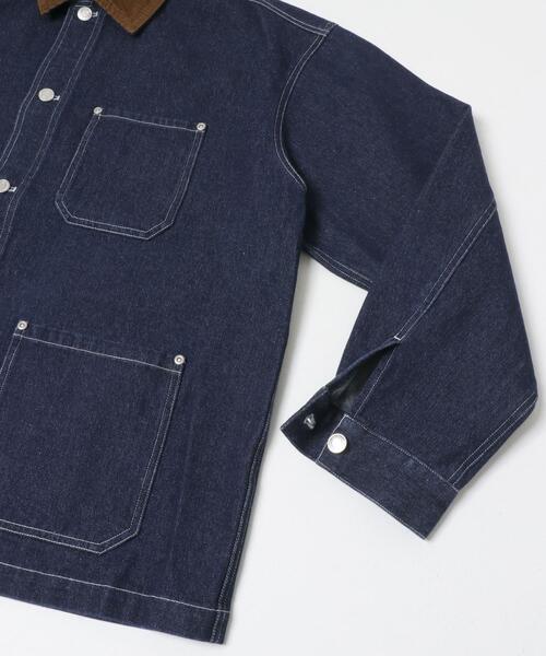 ITEMS URBANRESEARCH(アイテムズ アーバンリサーチ)の「襟コーデュロイデニムカバーオールジャケット(カバーオール・メンズ・ブラック/インディゴブルー・LARGE/MEDIUM/SMALL)」の18枚目の写真