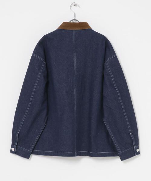 ITEMS URBANRESEARCH(アイテムズ アーバンリサーチ)の「襟コーデュロイデニムカバーオールジャケット(カバーオール・メンズ・ブラック/インディゴブルー・LARGE/MEDIUM/SMALL)」の21枚目の写真