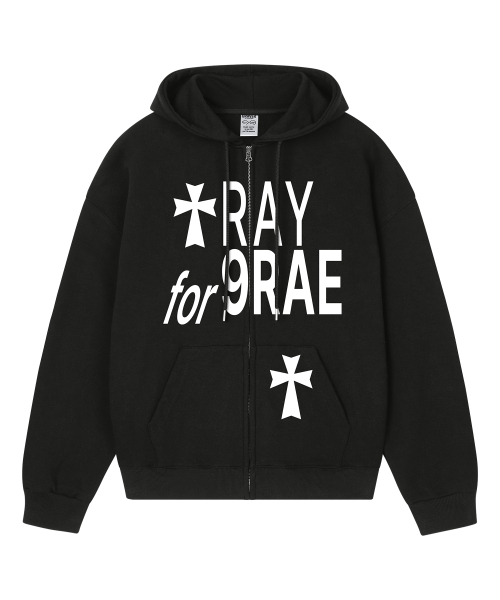 GRAVER（グレーバー）の「[UNISEX]PRAY FOR ジップアップパーカー_4カラー（パーカー・レディース・ブラック/グレー/イエロー/ホワイト・LARGE/MEDIUM）」の15枚目の写真