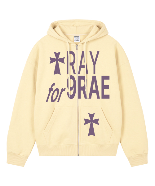 GRAVER（グレーバー）の「[UNISEX]PRAY FOR ジップアップパーカー_4カラー（パーカー・レディース・ブラック/グレー/イエロー/ホワイト・LARGE/MEDIUM）」の17枚目の写真