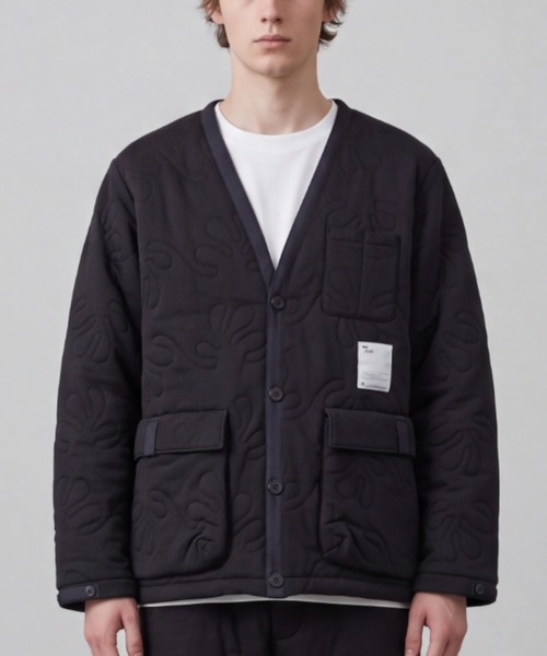 INNOCENT(イノセント)の「【Wasted Collective/ウェイステッド コレクティブ】Recycled Cotton Fleece Jacket WC-QULTDJCKT(ノーカラージャケット・メンズ・ネイビー/オリーブ/ナチュラル・MEDIUM/X-LARGE/XX-LARGE/LARGE/SMALL)」の1枚目の写真