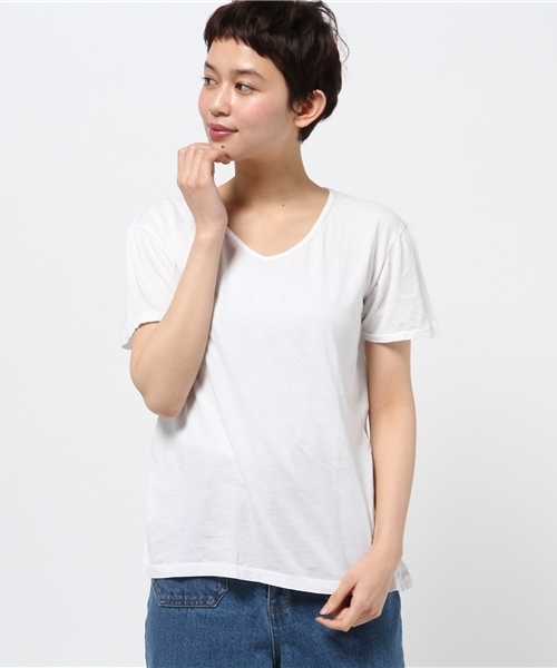 style counsel(スタイルカウンセル)の「【CAL.Berries】 カルベリーズ VネックTシャツ(Tシャツ/カットソー・レディース・グレー/ブラック/ネイビー/ホワイト・SMALL)」の1枚目の写真