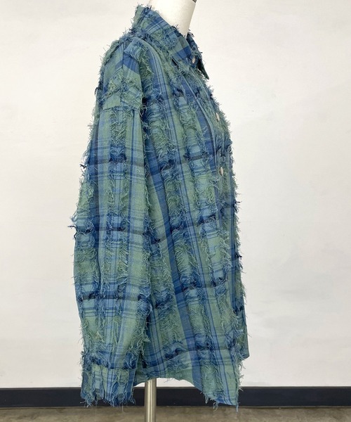 CRB(シーアールビー)の「フリンジチェックシャツ(シャツ/ブラウス・レディース・ベージュ/ブルー/オフホワイト・F)」の17枚目の写真