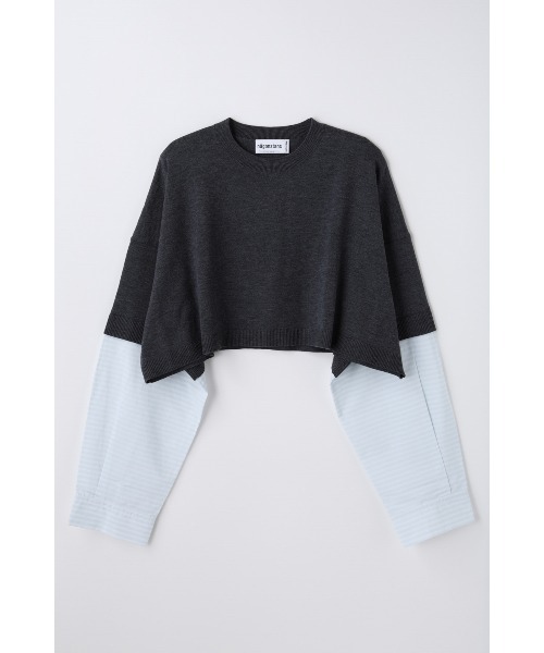 nagonstans(ナゴンスタンス)の「shirt combi ショートP.O(ニット/セーター・レディース・ホワイト/チャコールグレー・MEDIUM)」の7枚目の写真