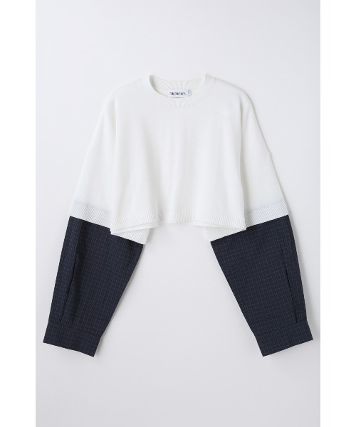 nagonstans(ナゴンスタンス)の「shirt combi ショートP.O(ニット/セーター・レディース・ホワイト/チャコールグレー・MEDIUM)」の9枚目の写真