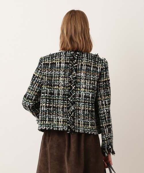 allureville(アルアバイル)の「クラレンソンツィードノーカラージャケット(ノーカラージャケット・レディース・ブラック系その他・2)」の5枚目の写真