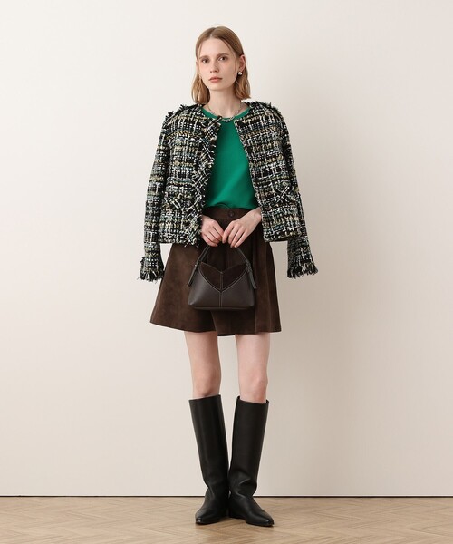 allureville(アルアバイル)の「クラレンソンツィードノーカラージャケット(ノーカラージャケット・レディース・ブラック系その他・2)」の6枚目の写真
