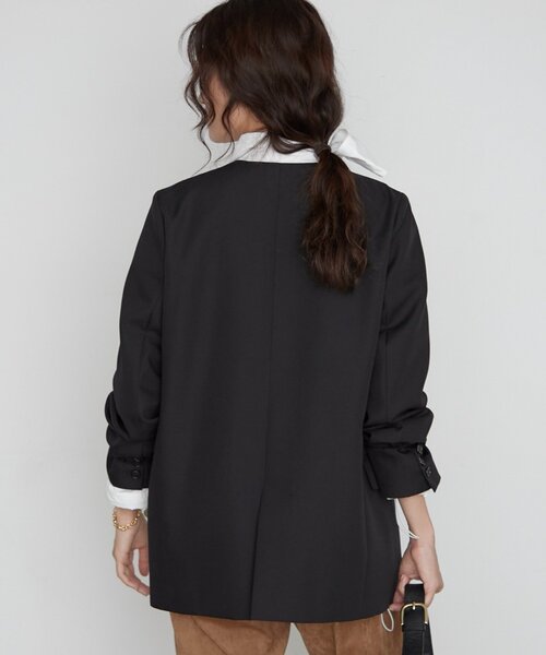 LOUNGEDRESS(ラウンジドレス)の「《シーンを問わず使える》ノーカラージャケット 秋服(ノーカラージャケット・レディース・ブラック系その他/ブラック/ベージュ・FREE)」の7枚目の写真