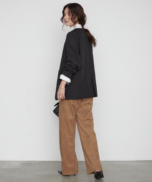 LOUNGEDRESS(ラウンジドレス)の「《シーンを問わず使える》ノーカラージャケット 秋服(ノーカラージャケット・レディース・ブラック系その他/ブラック/ベージュ・FREE)」の12枚目の写真