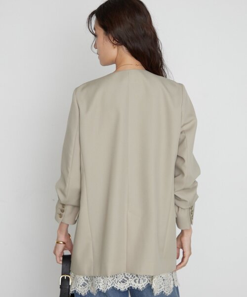 LOUNGEDRESS(ラウンジドレス)の「《シーンを問わず使える》ノーカラージャケット 秋服(ノーカラージャケット・レディース・ブラック系その他/ブラック/ベージュ・FREE)」の16枚目の写真