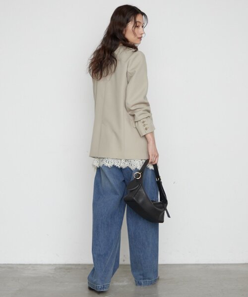 LOUNGEDRESS(ラウンジドレス)の「《シーンを問わず使える》ノーカラージャケット 秋服(ノーカラージャケット・レディース・ブラック系その他/ブラック/ベージュ・FREE)」の20枚目の写真