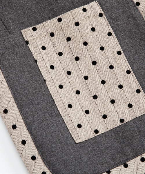 LA POMME petit（ラポミ・プチ）の「Check & Dot Bow Ribbon Jacket/チェック＆ドットリボンボウジャケット（テーラードジャケット・レディース・グレー/ブラック・FREE）」の6枚目の写真