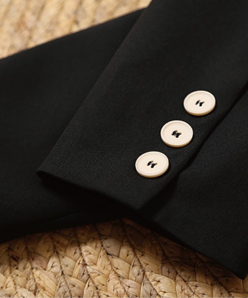 LA POMME petit（ラポミ・プチ）の「Check & Dot Bow Ribbon Jacket/チェック＆ドットリボンボウジャケット（テーラードジャケット・レディース・グレー/ブラック・FREE）」の11枚目の写真